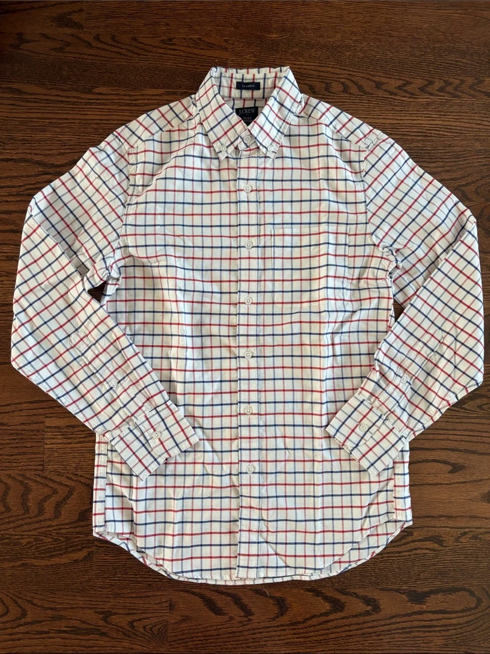 J. Crew Red White and Blue Oxford